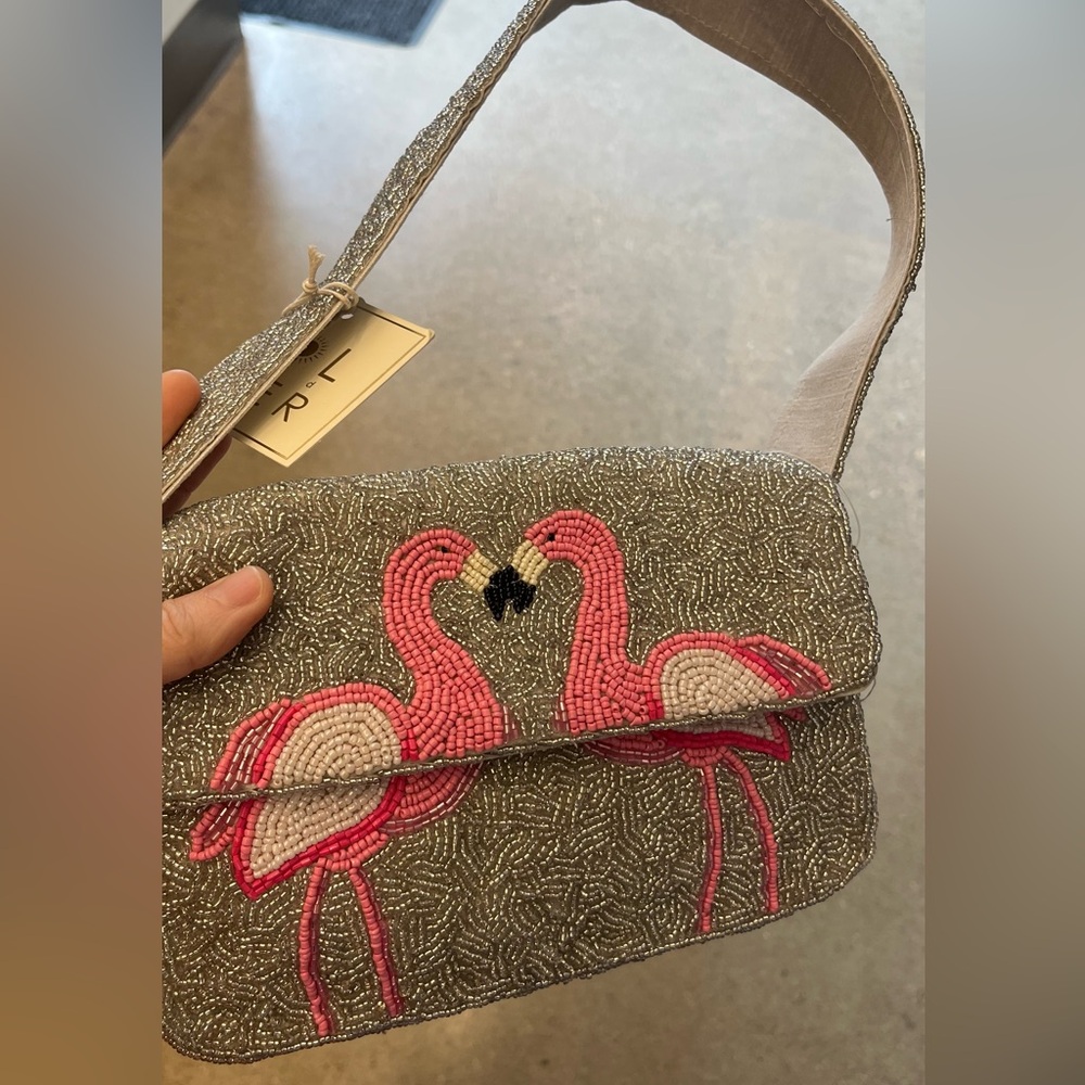 Brand new beaded flamingo purse